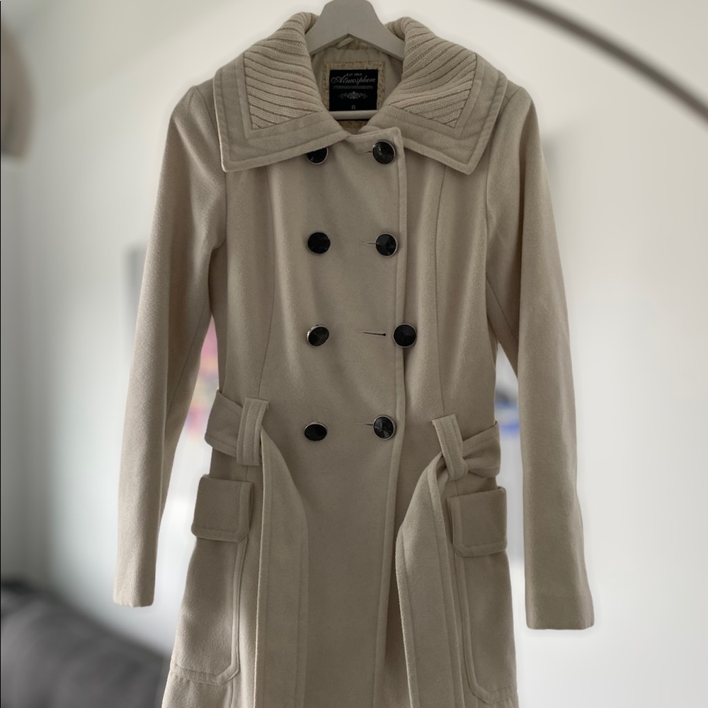 Vintage Atmosphere Pea Coat White